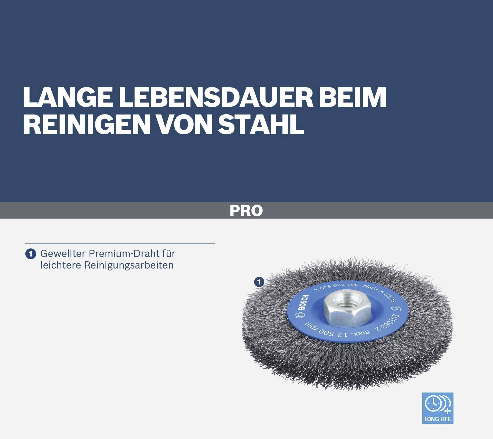 Drôtená kefa na čistenie ocele so zvlneným drôtom pre zjednodušenie čistiacich prác, propagovaná pre dlhú životnosť.