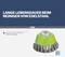 Kefa so zelenou hlavou a kovovými štetinami; vhodná na intenzívne čistenie nehrdzavejúcej ocele. Text: Dlhá životnosť pri čistení nehrdzavejúcej ocele.