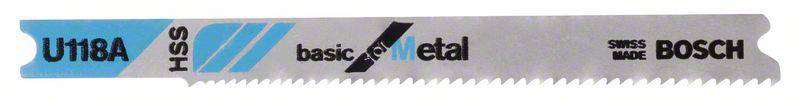 Bosch Accessories 2608631511 Decoupeerzaagblad U 118 A, Basic for Metal 3 stuk(s) afbeelding