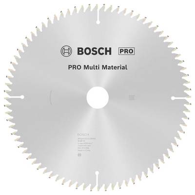 Kotúč píly s kruhovým rezom označený ako "BOSCH PRO Multi Material" s rovnomerne rozmiestnenými zubami po obvode, určený na rezanie rôznych druhov materiálov.