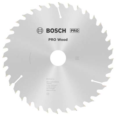 Kotúč na pílu s označením 'BOSCH PRO Wood', určený na rezanie dreva. Vyznačuje sa 24 ostrými zubami, čo naznačuje efektívnosť pre presné rezy.