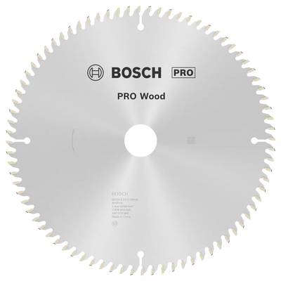 Pílový list s označením 'BOSCH PRO Wood', ktorý má 80 ostrých zubov po obvode, určený na efektívne rezanie drevených materiálov.