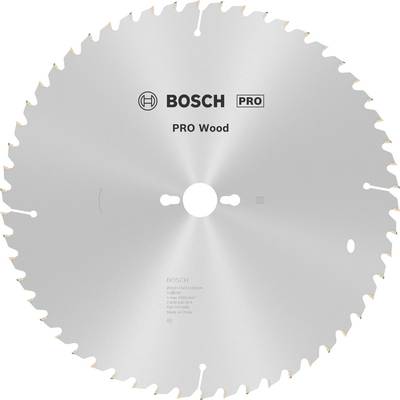 Kotúč píly s potlačou 'BOSCH PRO Wood'. Vhodný pre drevárske práce. Početné zuby pre presné rezanie.