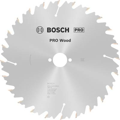 Kotúč pílový od firmy BOSCH PRO Wood, vhodný na spracovanie dreva, striebornej farby so zúbkami po obvode, priemer: 250 mm.