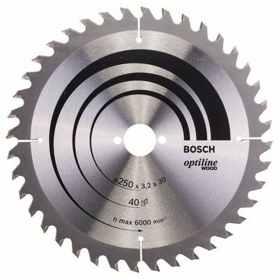Pílový kotúč Bosch, model Optiline Wood, priemer 250 mm, 40 zubov, max. 6000 ot/min.