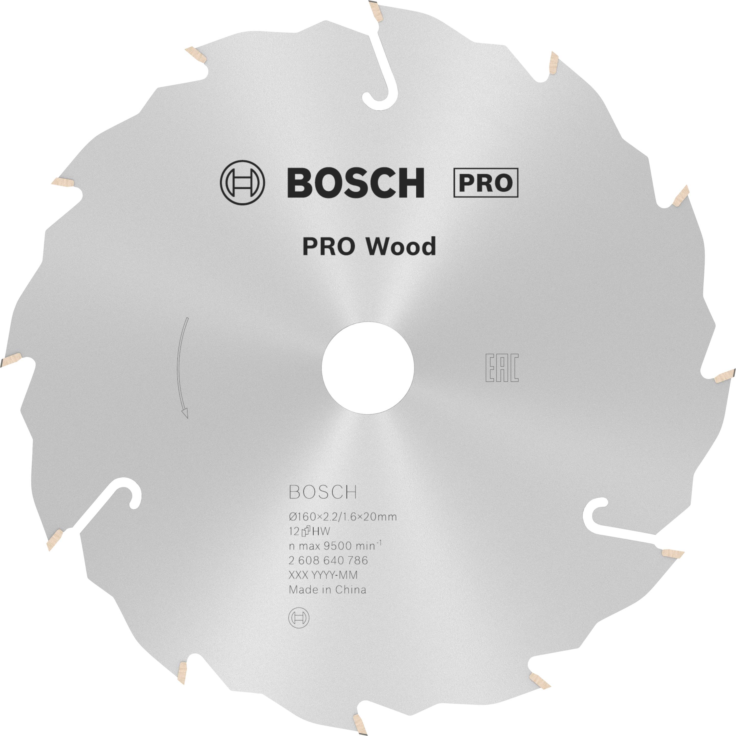 Bosch Accessories Standard for Wood Speed 2608640786 tvrdokovový pílový kotúč 160 x 20 x 2.4 mm Počet zubov (na palec): 
