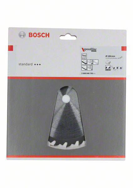 Balenie Bosch pílového plátku v suchom kovovom obale sivej farby. Vhodné pre stolárske práce. Obsahuje technické parametre.