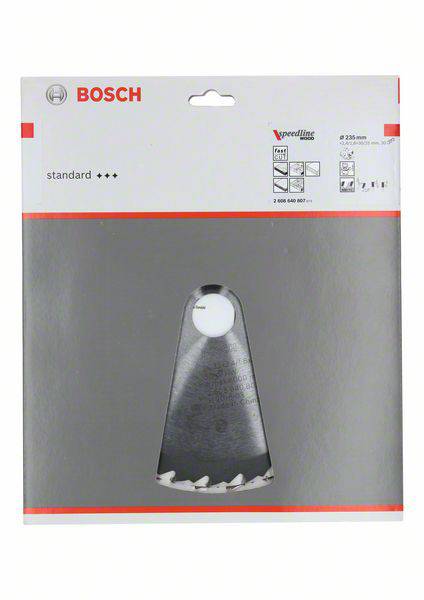 Balenie pílového kotúča Bosch so štandardnou kvalitou. Zobrazuje veľkosť (Ø 25 mm) a je vhodný pre kovy a drevené materiály.