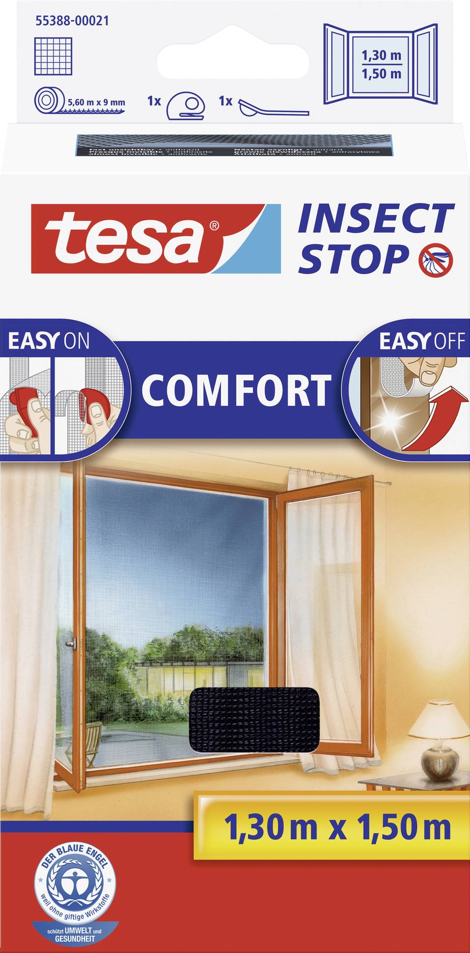 tesa COMFORT 55388-00021-01 sieťka proti hmyzu (š x v) 1500 mm x 1300 mm antracitová 1 ks