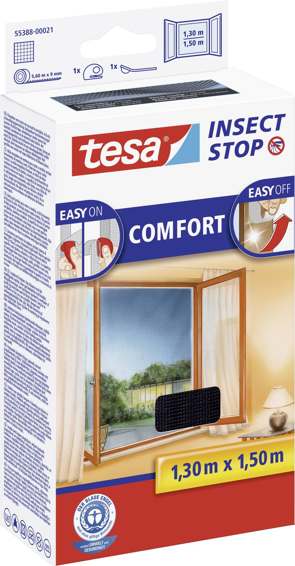 tesa COMFORT 55388-00021-01 sieťka proti hmyzu (š x v) 1500 mm x 1300 mm antracitová 1 ks-1