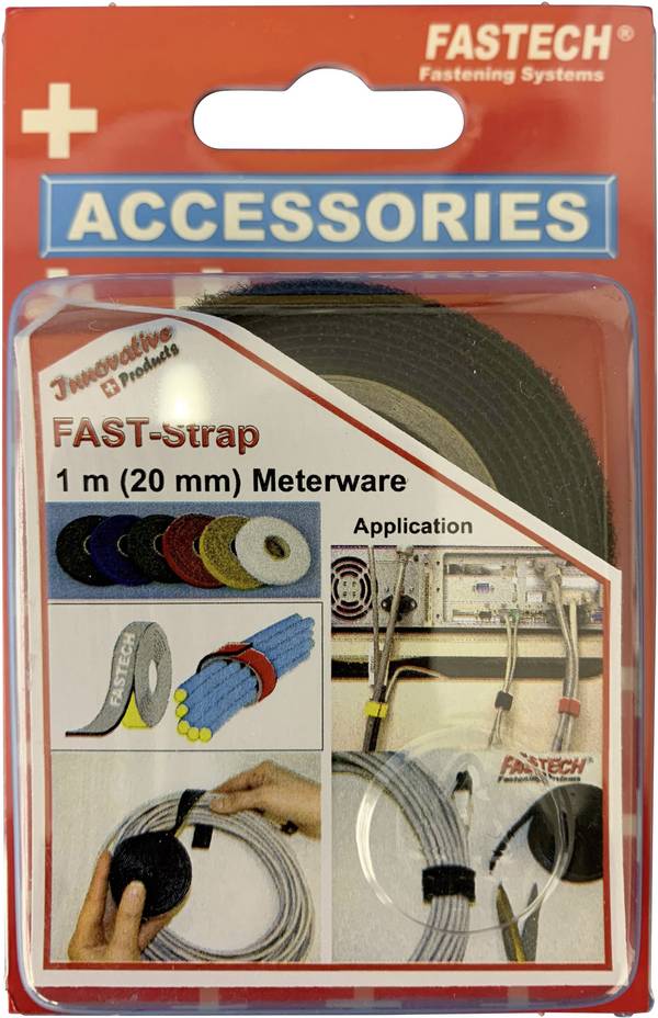 FASTECH® 910-330C pásik so suchým zipsom na spojovanie háčiková a flaušová časť (d x š) 1000 mm x 20 mm čierna 1 m