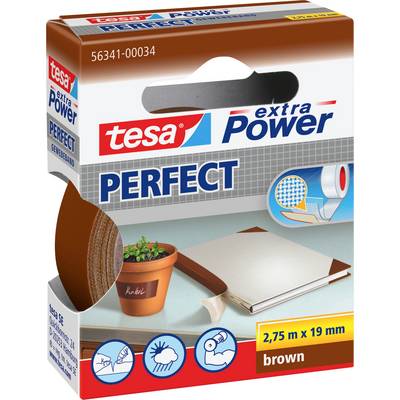 tesa PERFECT 56341-00034-03 páska so skleným vláknom tesa® Extra Power hnedá (d x š) 2.75 m x 19 mm 1 ks-0