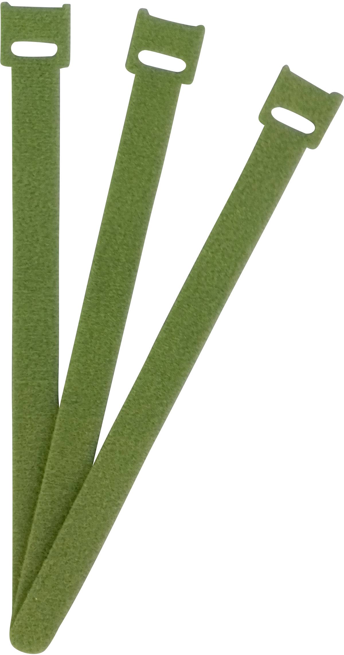 FASTECH® Klittenband kabelbinder Om te bundelen Haak- en lusdeel (l x b) 200 mm x 13 mm Groen 100 stuk(s) afbeelding