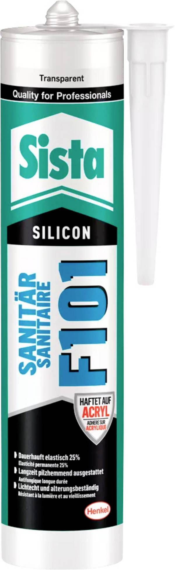 Sista F101 sanitárny silikón  Farba priehľadná L21TR 300 ml