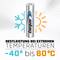 Batéria s logom Energizer, obklopená symbolmi snehu a slnka. Text: 'Najlepší výkon v extrémnych teplotách od -40°C do 60°C'.