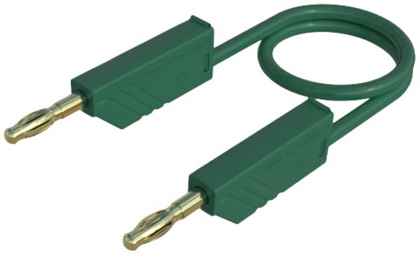 4mm PVC-test lead, on both sides stackable plugs - Au, 2,5mm², 100 cm