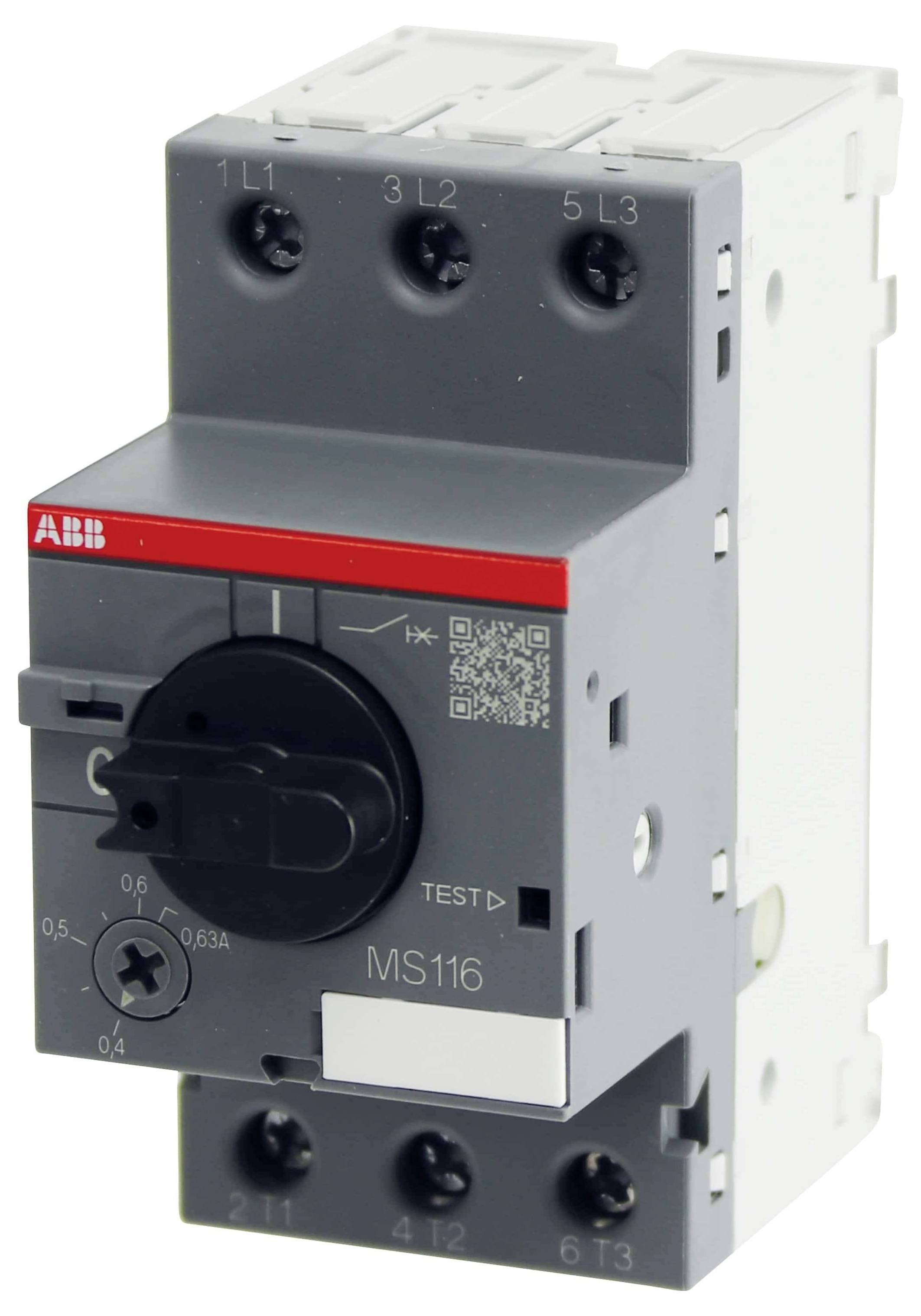 ABB 1SAM 250 000 R1004 MS 116-0,63 Motorbeveiligingsschakelaar Instelbaar 690 V/AC 0.63 A 1 stuk(s) afbeelding