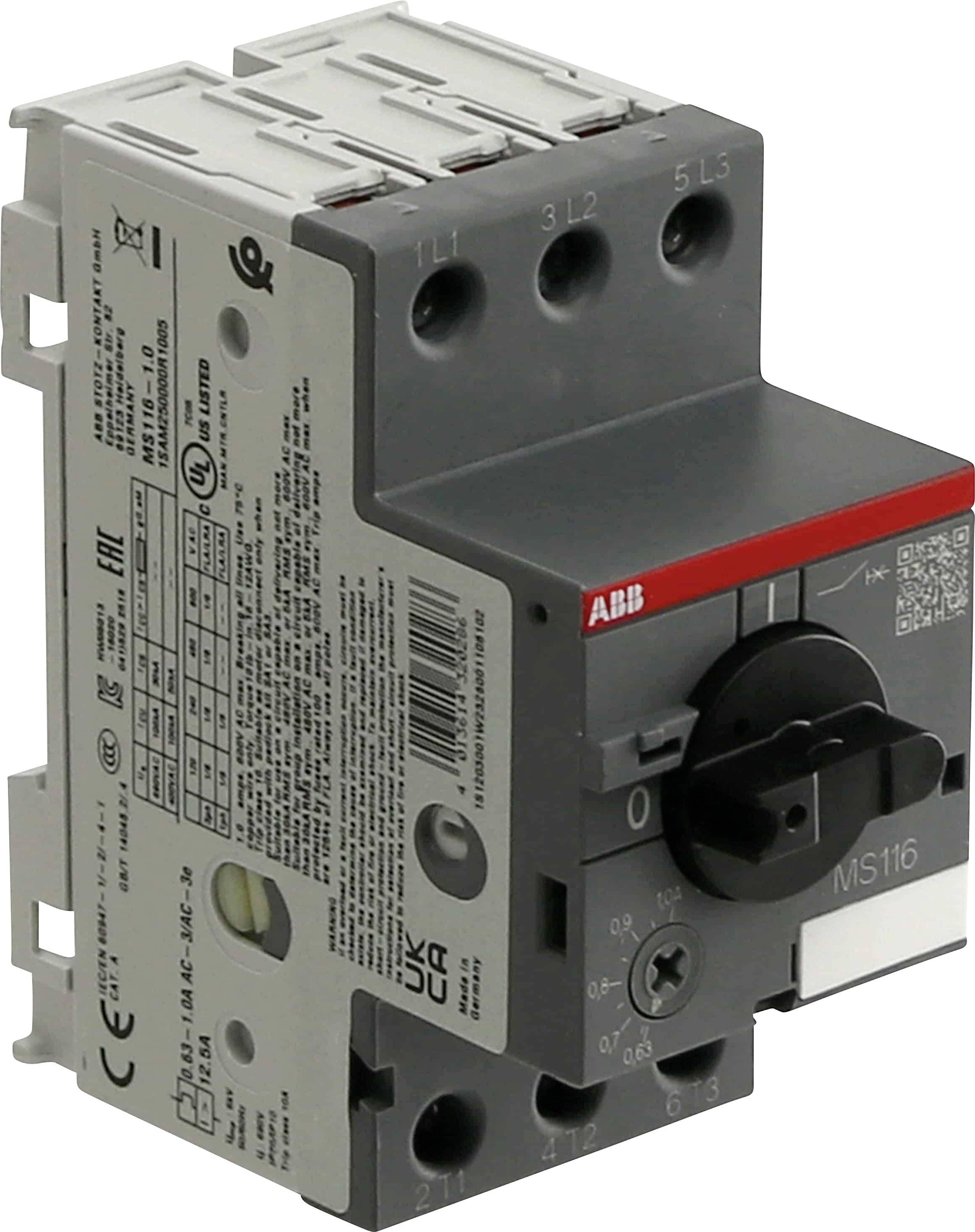 ABB 1SAM 250 000 R1005 MS 116-1,0 Motorbeveiligingsschakelaar Instelbaar 690 V/AC 1 A 1 stuk(s) afbeelding