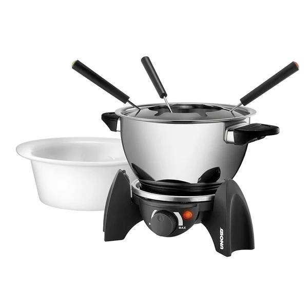 elektrické fondue, sada Unold 48615, 500 W, čierna, strieborná