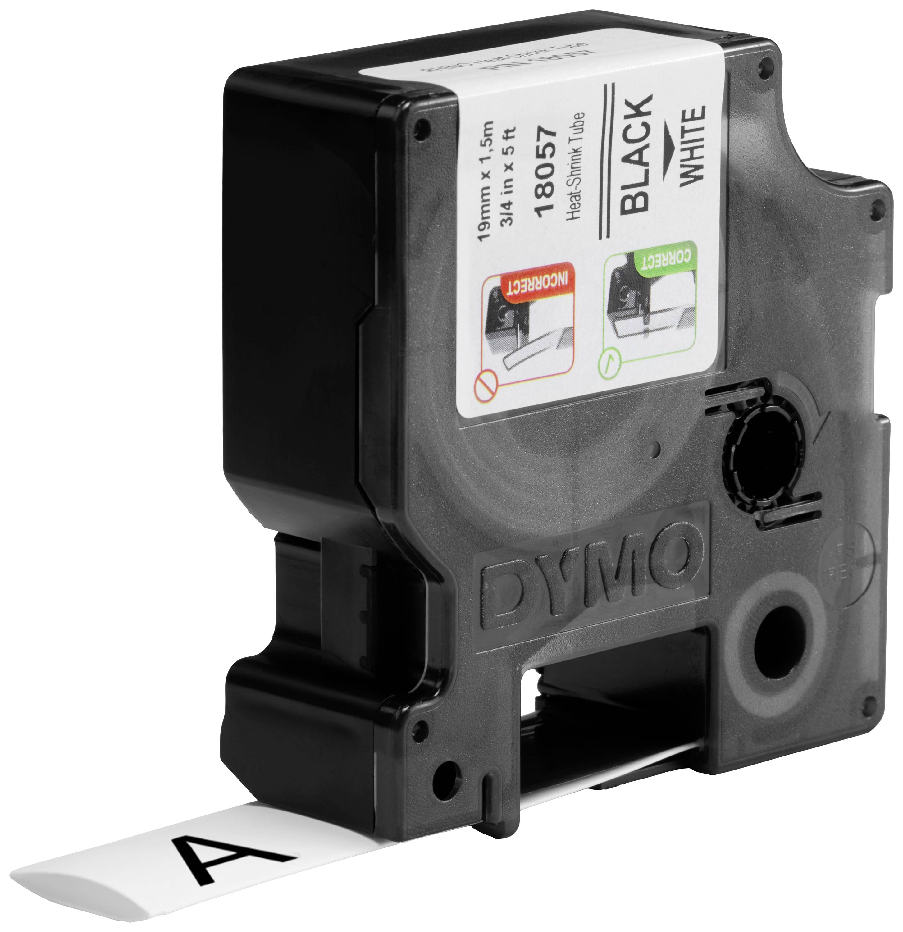 DYMO 18057 Tubo termoretraibile Poliolefina Colore Nastro: Bianco Colore carattere: Nero 19 mm 1.5 m