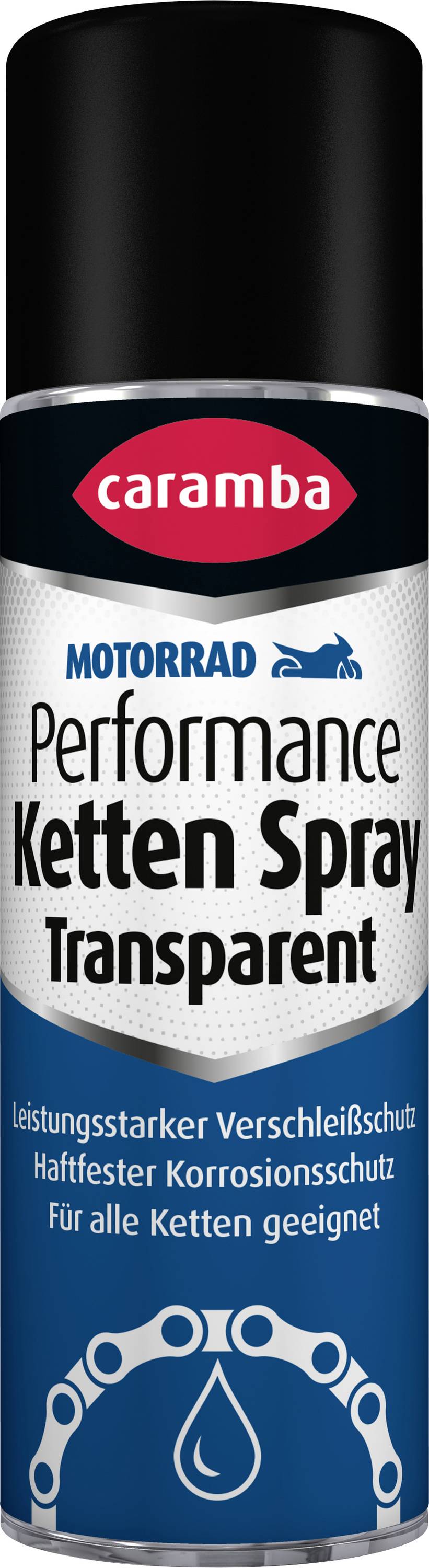 Plechovka Caramba Motorrad Performance Ketten Spray Transparent, čirej mazivo na reťaze a ochrana proti korózii pre všetky typy reťazí.