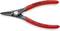Červené kliešte na poistné krúžky s nápisom 'Knipex 3-10 mm', vedľa rozmerovej špecifikácie 49 11 A0 a 'Made in Germany'.