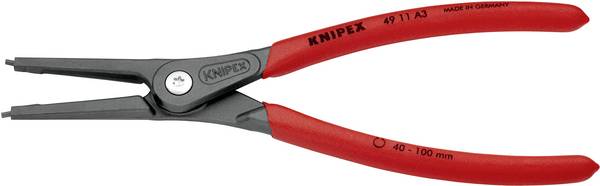 Knipex 49 11 A3 kliešte na poistné krúžky Vhodné pre vonkajšie krúžky  40-100 mm Tvar hrotu rovný