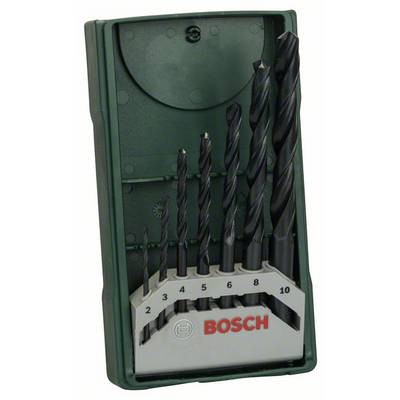 Sada siedmich vrtákov v rôznych veľkostiach, číslovaných od 2 do 10. Balenie s nápisom „BOSCH".