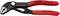 Červené kliešte KNIPEX na vodné čerpadlá s čiernou hlavou, nápis "MADE IN GERMANY".