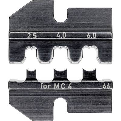 Dva strieborné krimpovateľné kontakty s nápismi '2.5', '4.0', '6.0' a 'pre MC 4 66', určené na spájanie elektrických kontaktov.