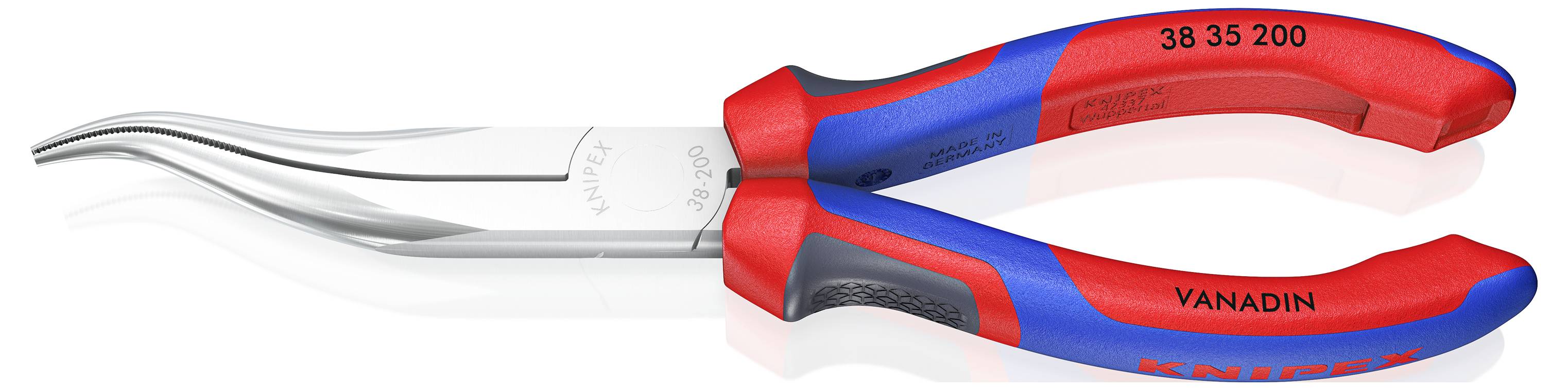 Knipex 38 35 200 Elektronik og finmekanik Fladrundtang Lige Vanadium elektrostål 200 mm