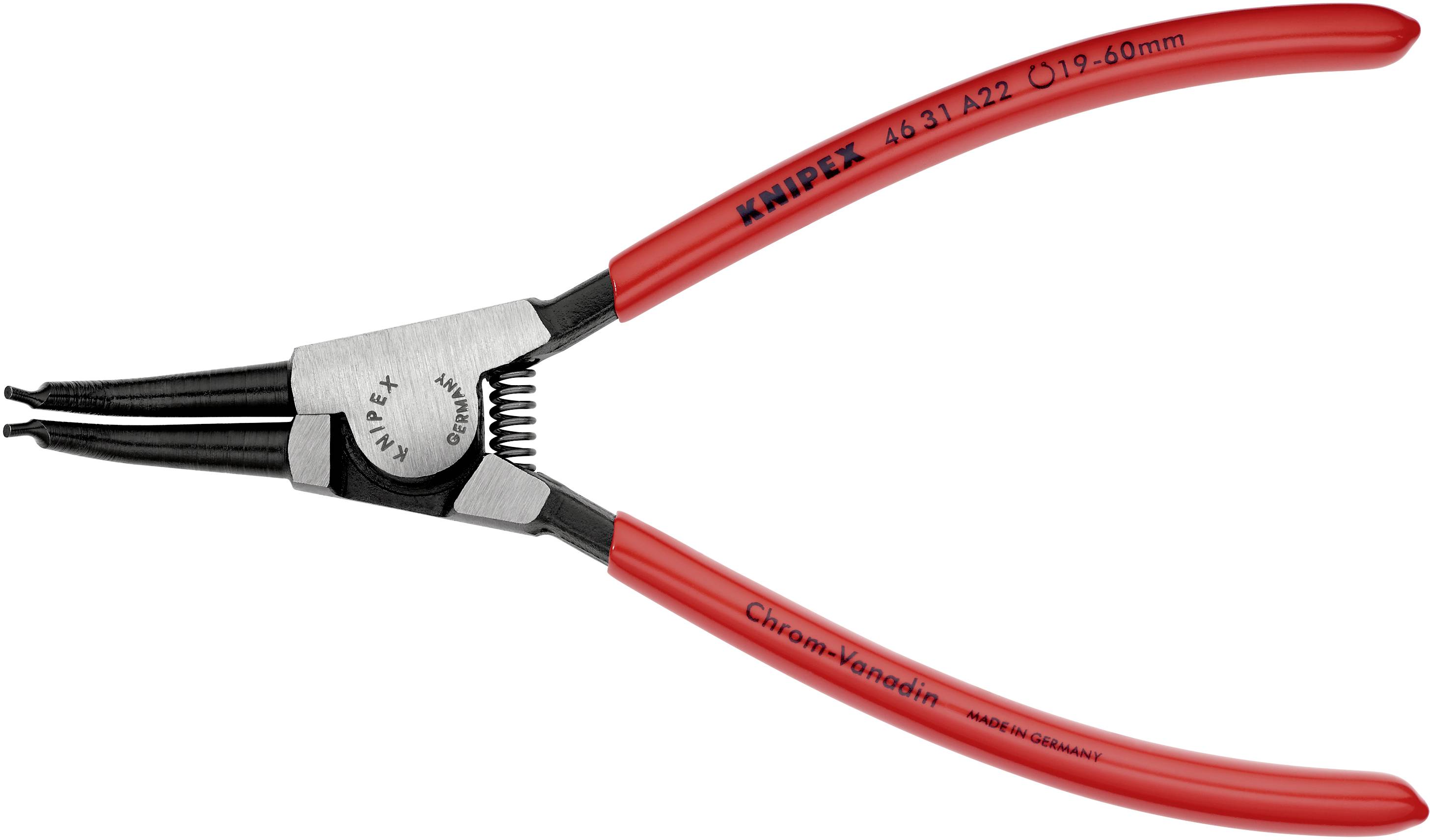 Knipex 46 31 A22 Precisie-borgveertang Geschikt voor borgringen Buitenringen 19-60 mm Puntvorm 45° gebogen afbeelding