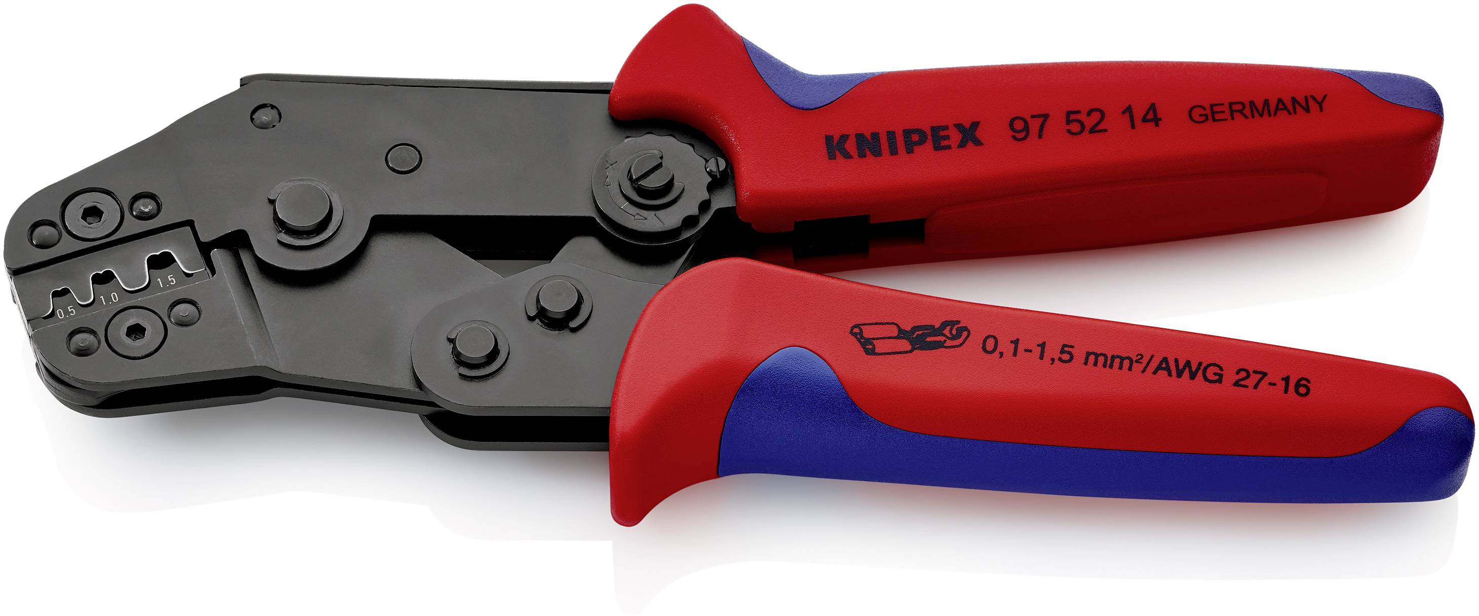 Knipex Knipex-Werk 97 52 14 Krympetang Uisolerede, åbne stikforbindelser 0.10 til 1.5 mm²