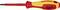 Izolovaný skrutkovač Knipex so žltou rukoväťou a červenou stopkou.
