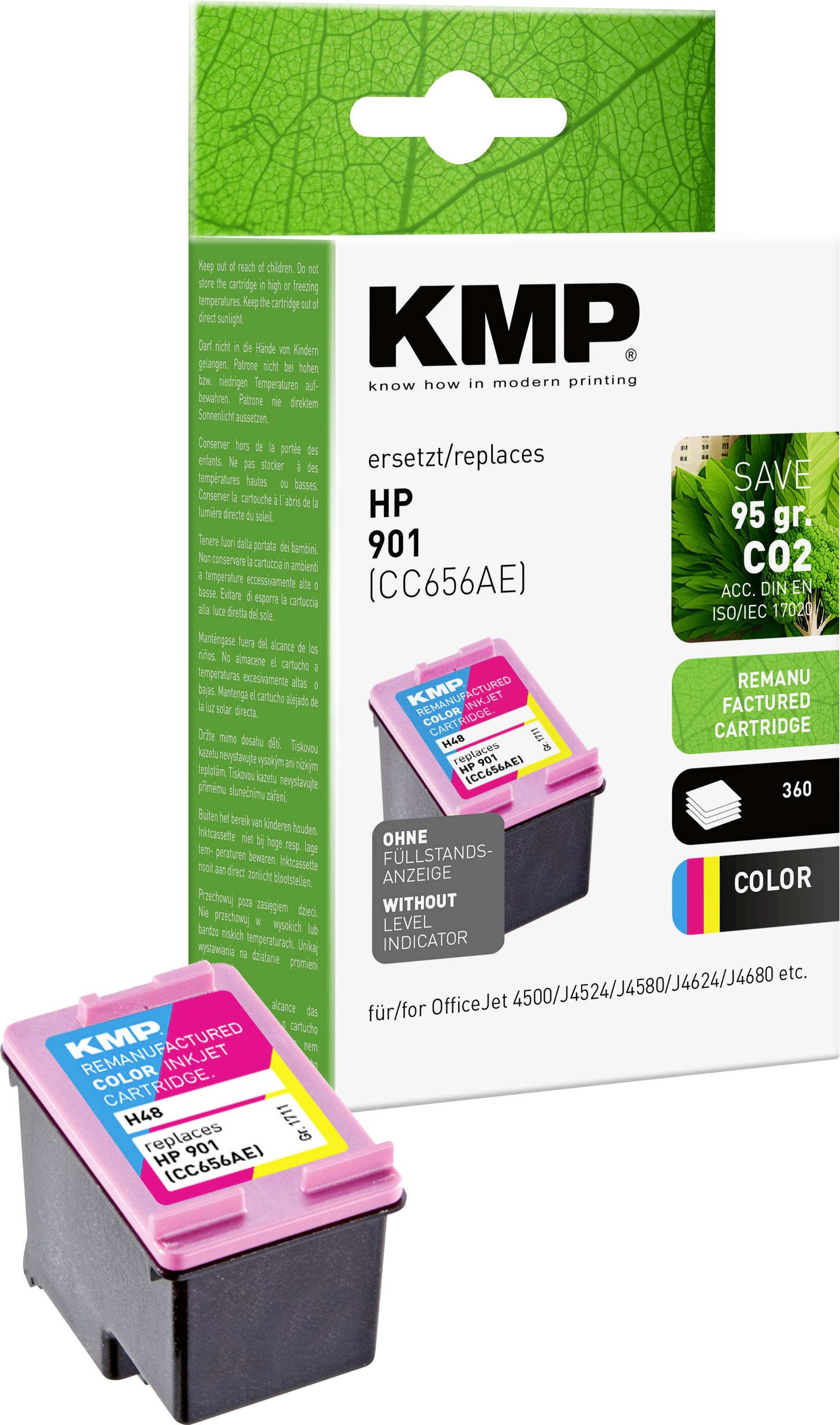 Cartuccia KMP Compatibile sostituisce HP 901, CC656AE Ciano, Magenta, Giallo H48 1711,4560