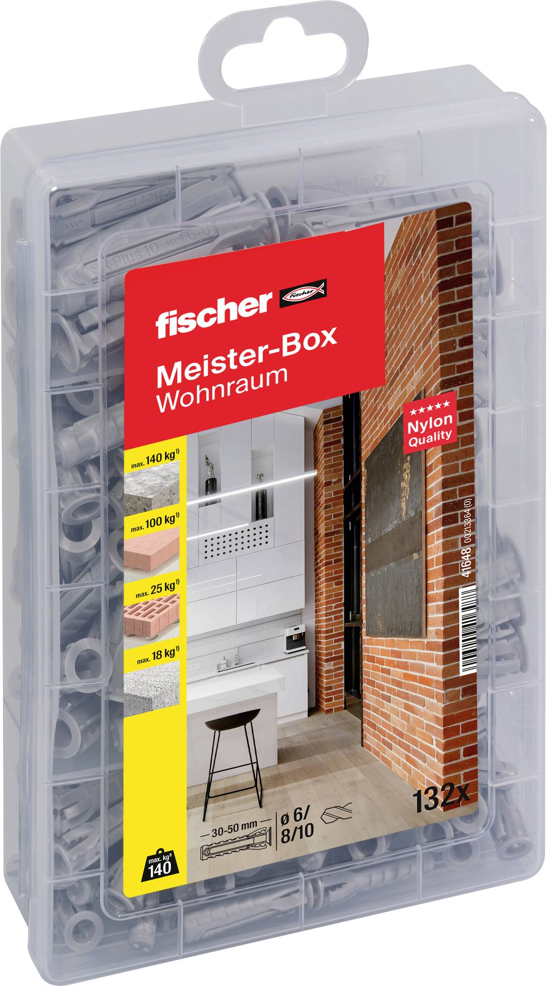 Fischer 41648 Meister-Box SX Scatola assortimento tasselli 132 Parti