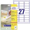Avery-Zweckform L4737REV-25 63.5 x 29.6 mm papier biela 810 ks premiestniteľné univerzálne etikety atrament, laser, kópie