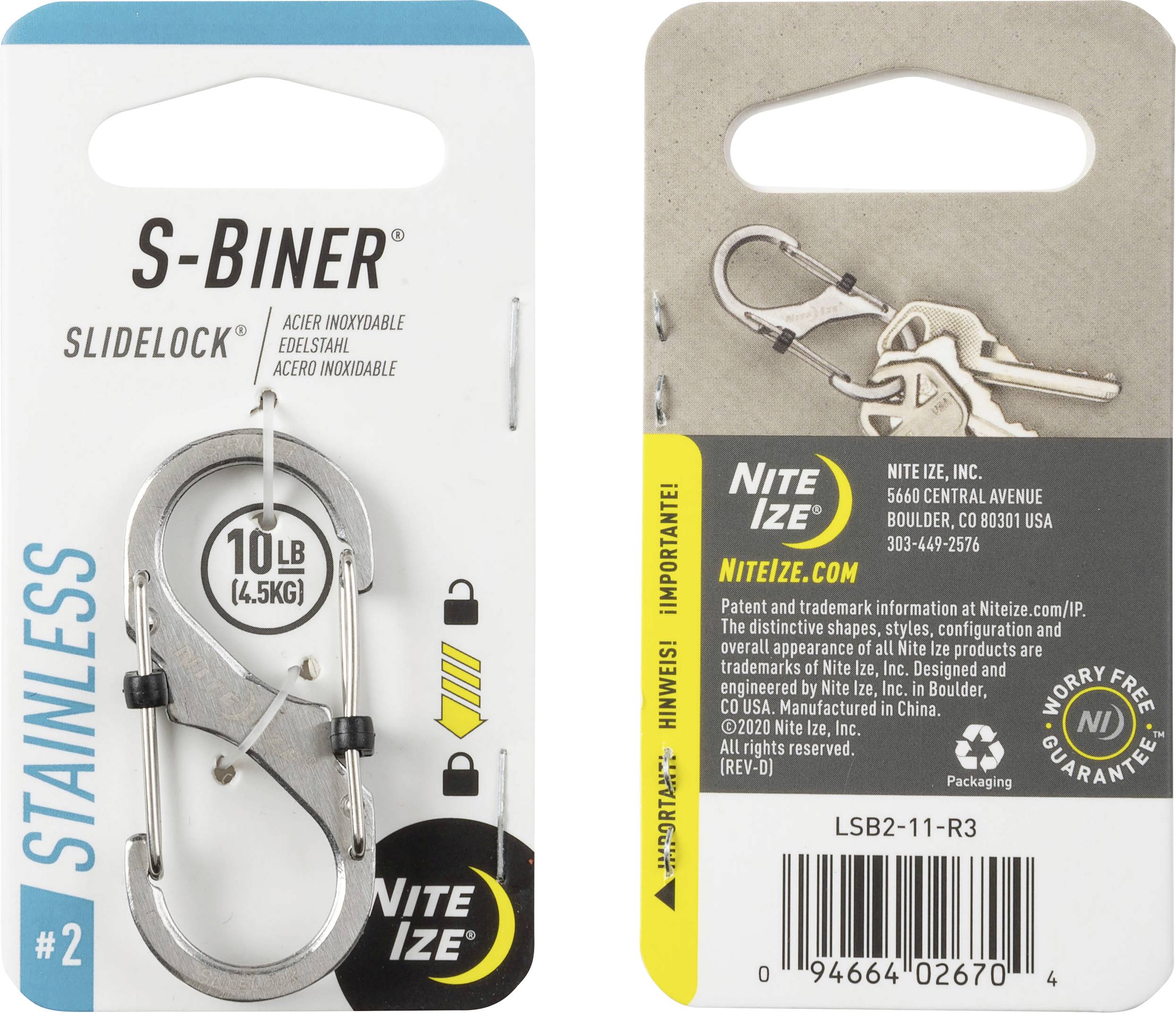 Nite Ize S-Biner SlideLock (Storlek: 2)