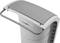 Šedý odpadkový kôš so zatváracím vekom a rukoväťou, vhodný do kuchyne alebo kancelárie.