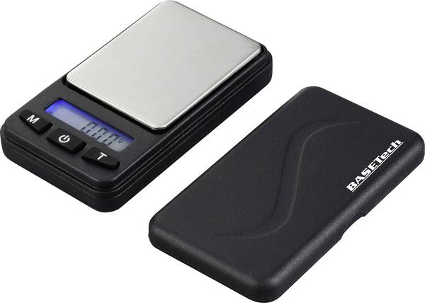 Basetech  vrecková váha  Max. váživosť 200 g Rozlíšenie 0.01 g  strieborná