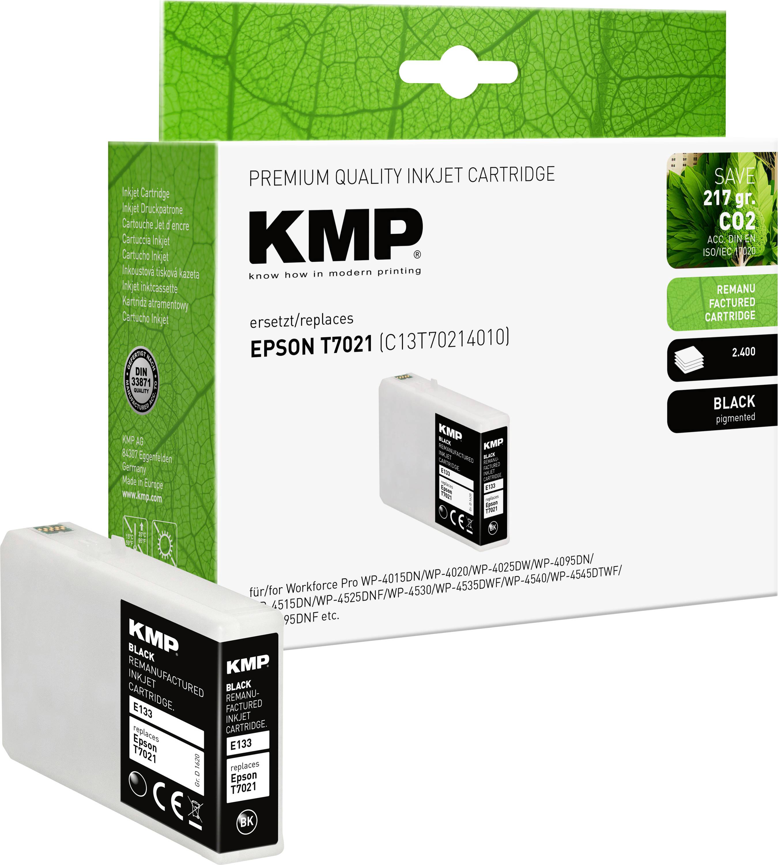 KMP Blæk erstatter Epson T7021 Kompatibel Sort E133 1620,4001