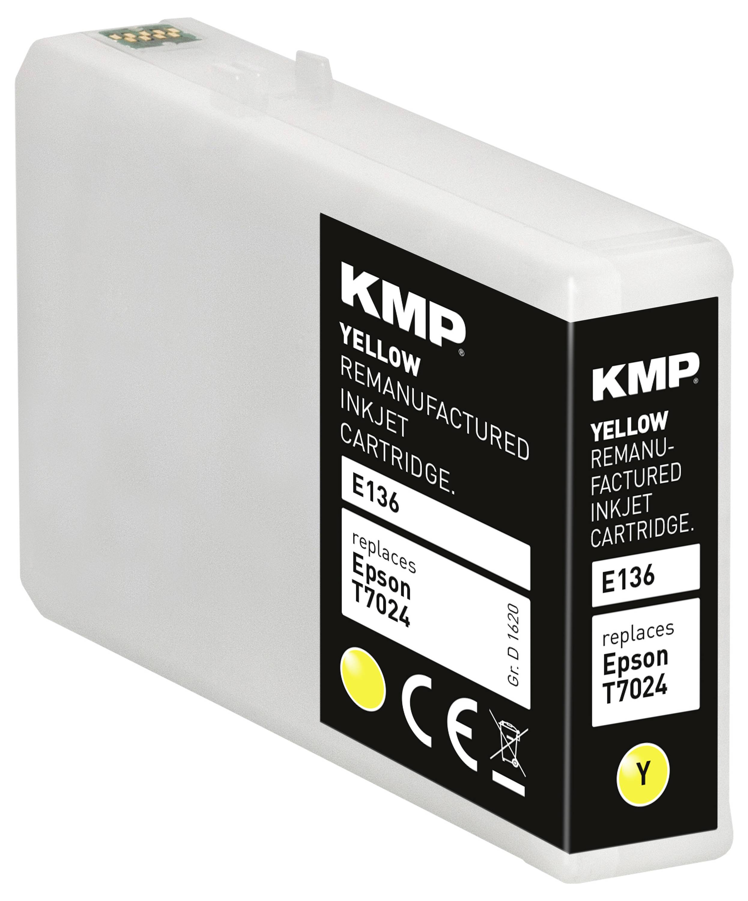 KMP Ink náhradný Epson T7024 kompatibilná žltá E136 1620,4009-2