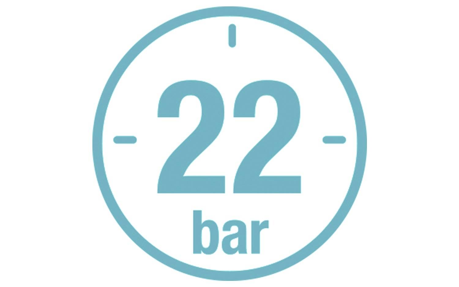 '22 bar' v kruhu, pravdepodobne indikátor tlaku alebo relevantný údaj pre produkt či zariadenie.