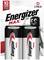 Dva kusy batérií Energizer Max D vo dvojbalení. Na obale je uvedené '10 rokov skladovateľnosti'.