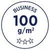 Na kruhu je napísané 'Business 100 g/m²', pod ním sú tri hviezdy.