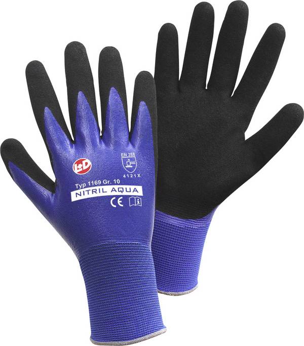 Leipold Doehle Nitril Aqua 1169-XL nylon pracovné rukavice Veľkosť rukavíc: 10, XL  CAT II 1 ks