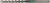 Kovový vrták so špirálovou drážkou a zeleným krúžkom uprostred, pravdepodobne určený pre špeciálny nástroj alebo stroj.