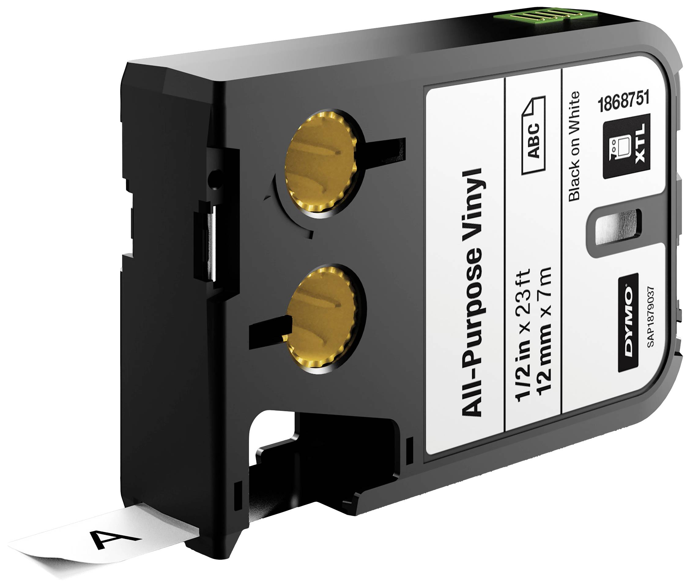 DYMO XTL Nastro vinile multiuso Colore Nastro: Bianco Colore carattere: Nero 12 mm 7 m