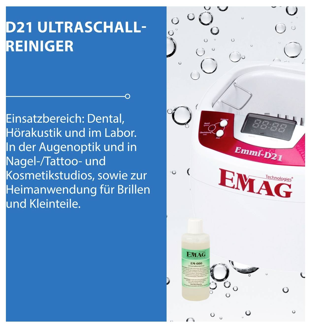 Ultrazvuková čistička EMAG Emmi-D21, 2 l, 80 W-5