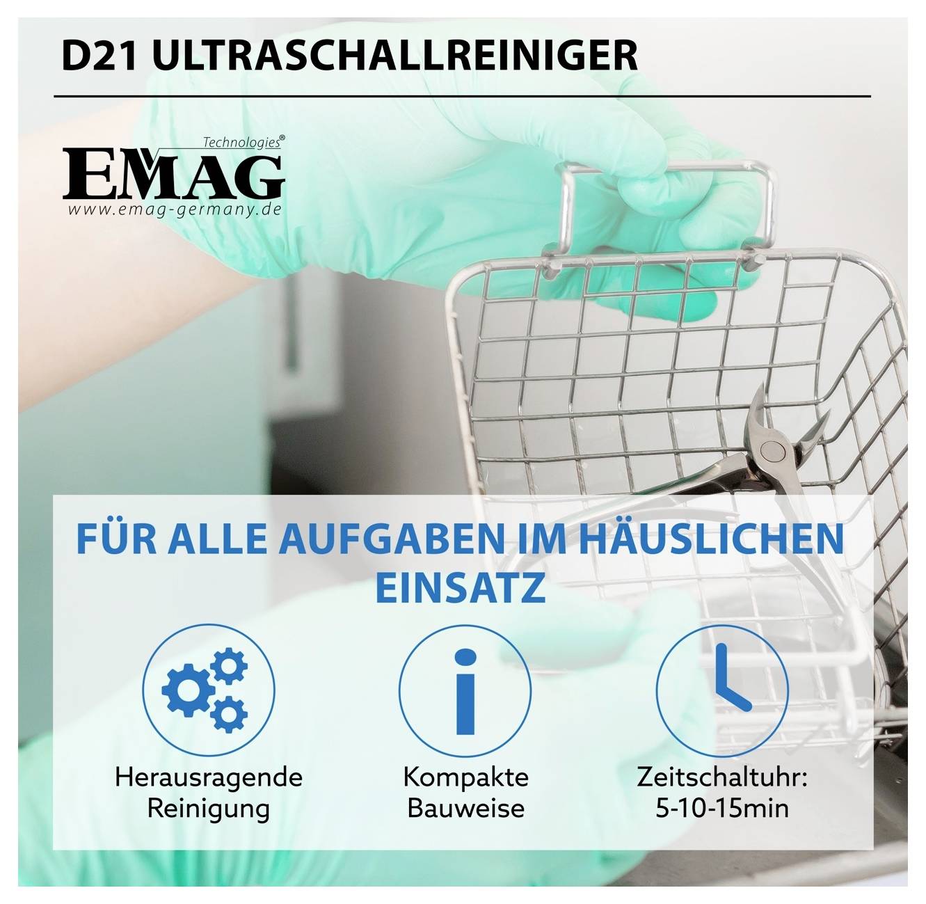 Ultrazvuková čistička EMAG Emmi-D21, 2 l, 80 W-8